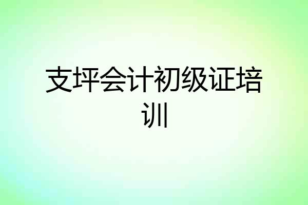 支坪会计初级证培训