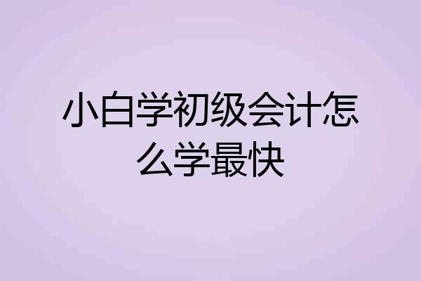 小白学初级会计怎么学最快