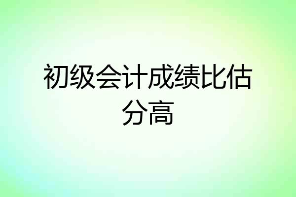 初级会计成绩比估分高