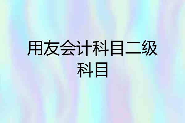 用友会计科目二级科目
