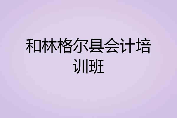 和林格尔县会计培训班