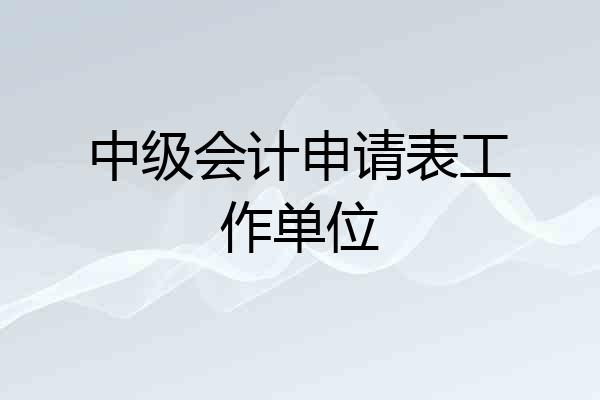 中级会计申请表工作单位