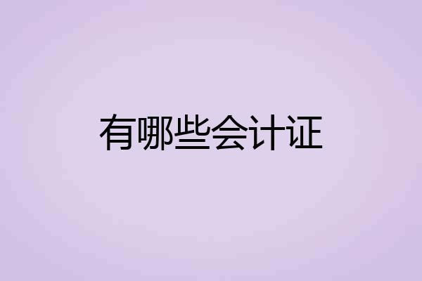 有哪些会计证
