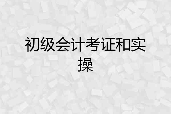 初级会计考证和实操
