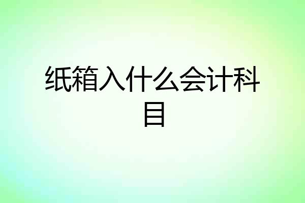 纸箱入什么会计科目