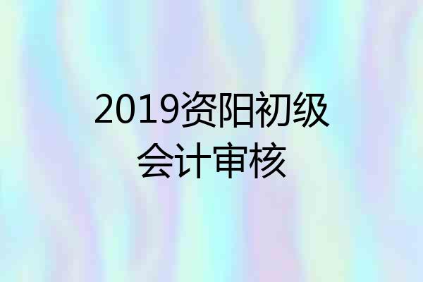 2019资阳初级会计审核