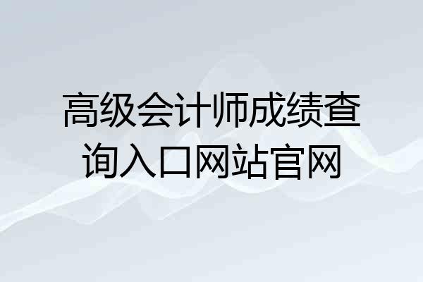 高级会计师成绩查询入口网站官网