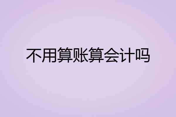 不用算账算会计吗