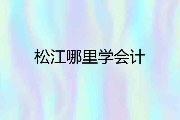 松江哪里学会计