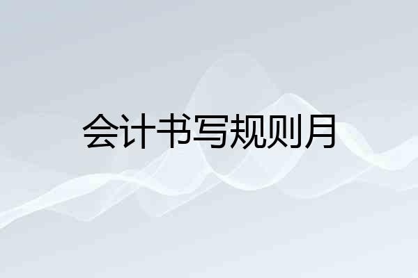 会计书写规则月
