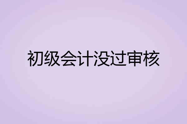 初级会计没过审核