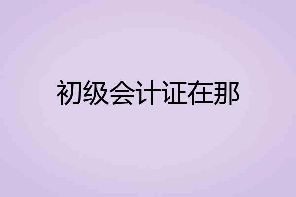 初级会计证在那