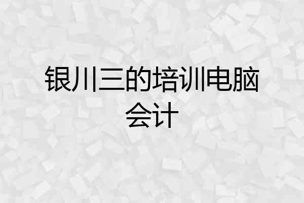 银川三的培训电脑会计
