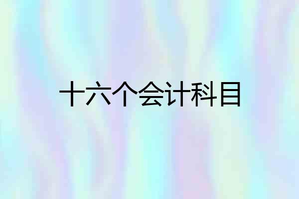 十六个会计科目