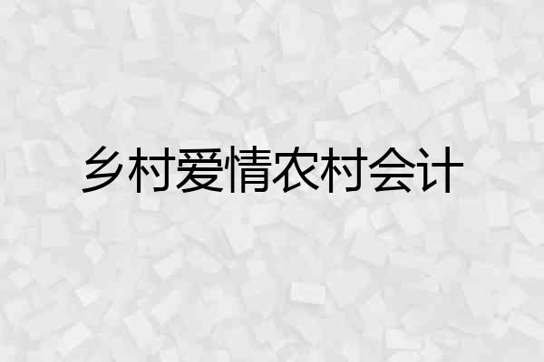 乡村爱情农村会计