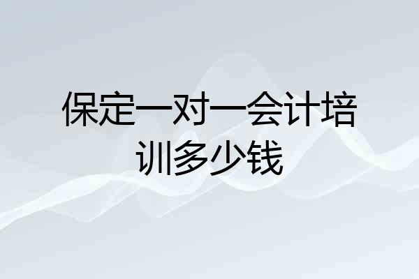 保定一对一会计培训多少钱