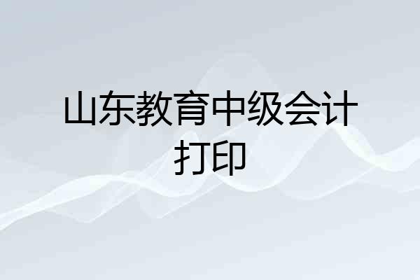 山东教育中级会计打印