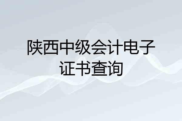 陕西中级会计电子证书查询