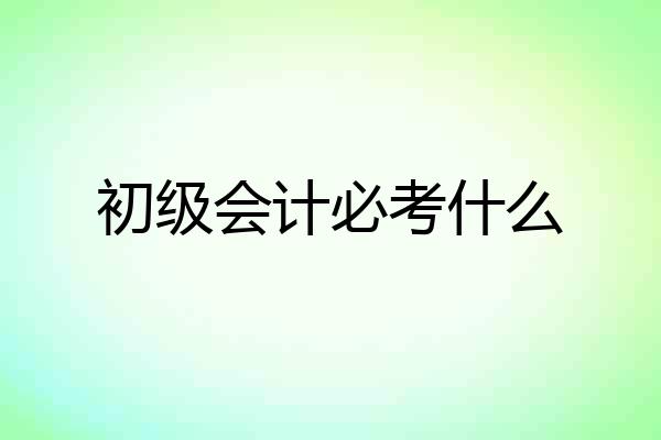 初级会计必考什么