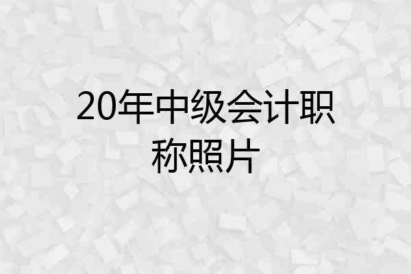 20年中级会计职称照片