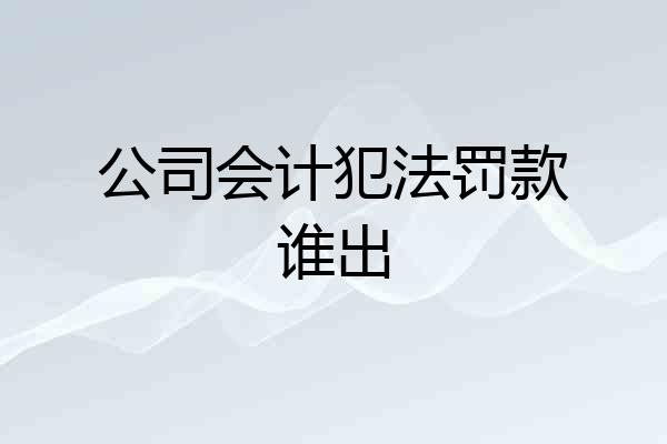 公司会计犯法罚款谁出