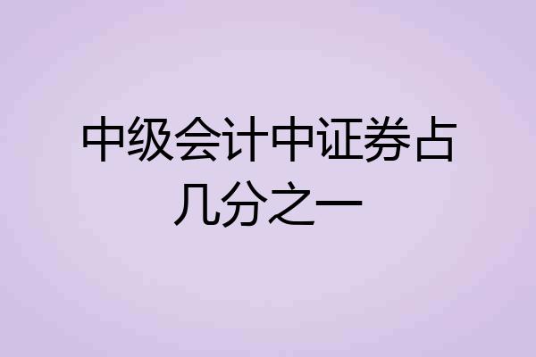 中级会计中证券占几分之一