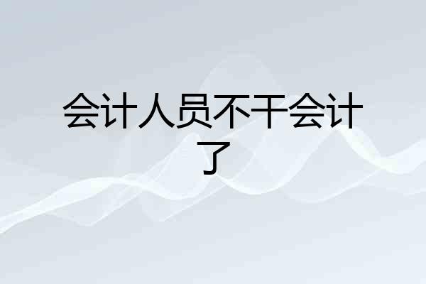 会计人员不干会计了