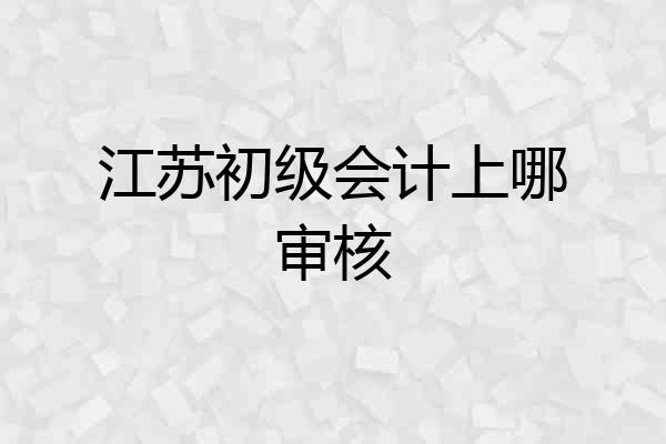 江苏初级会计上哪审核