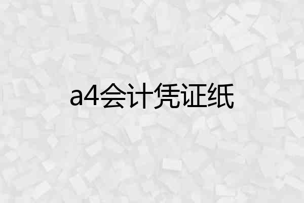 a4会计凭证纸