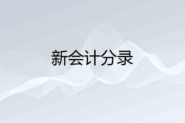 新会计分录