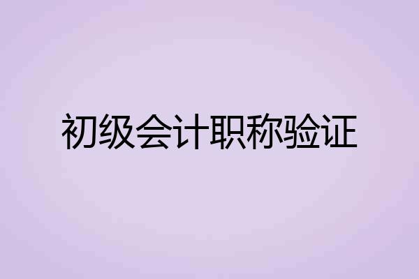 初级会计职称验证