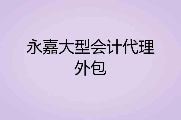 永嘉大型会计代理外包