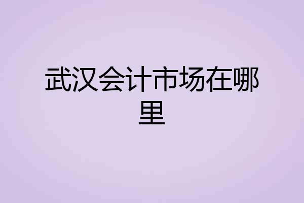 武汉会计市场在哪里