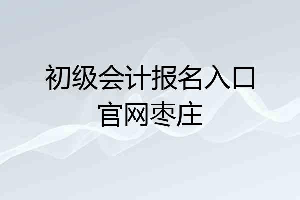 初级会计报名入口官网枣庄