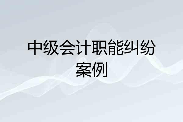 中级会计职能纠纷案例