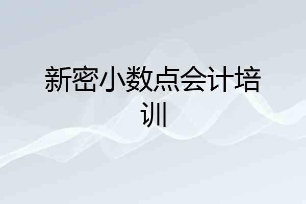 新密小数点会计培训