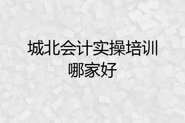 城北会计实操培训哪家好