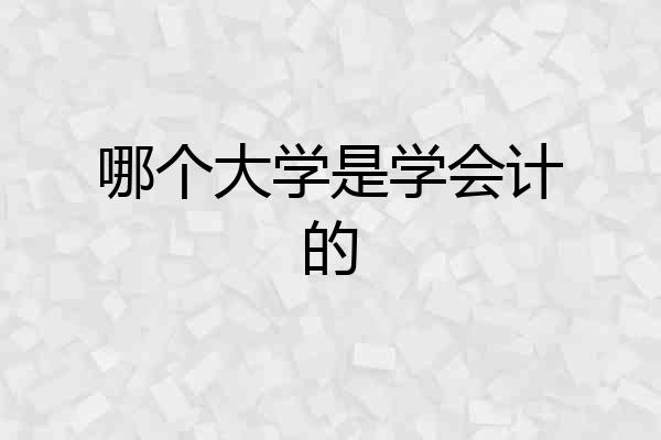 哪个大学是学会计的