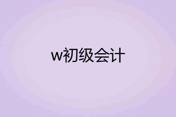 w初级会计