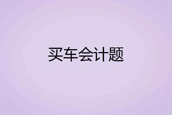 买车会计题