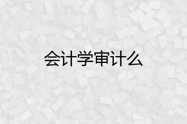 会计学审计么