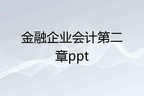 金融企业会计第二章ppt