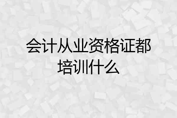 会计从业资格证都培训什么