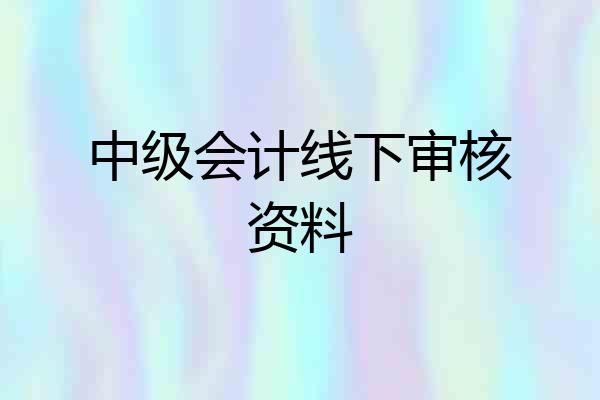 中级会计线下审核资料