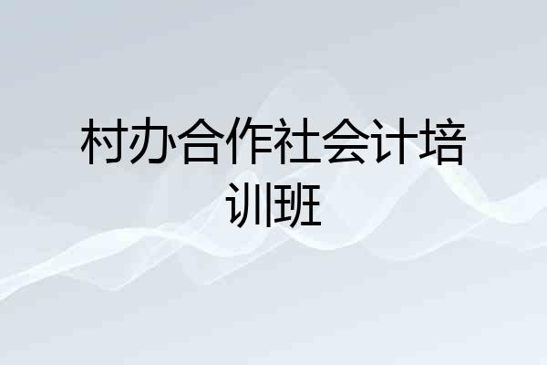 村办合作社会计培训班