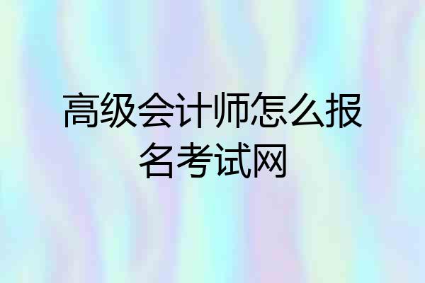 高级会计师怎么报名考试网