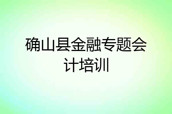 确山县金融专题会计培训