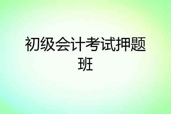 初级会计考试押题班