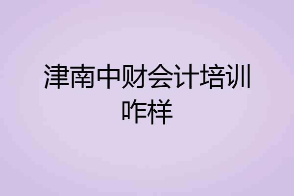津南中财会计培训咋样