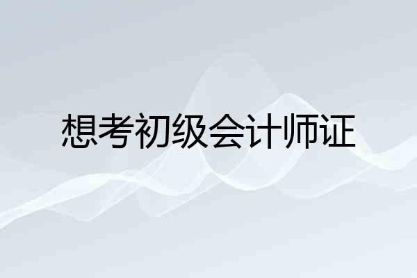 想考初级会计师证